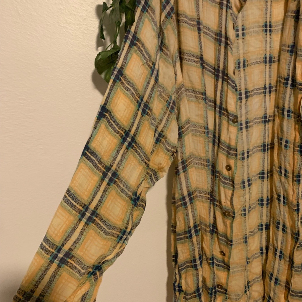 Squared Pattern Long Sleeve Blouse - image 2